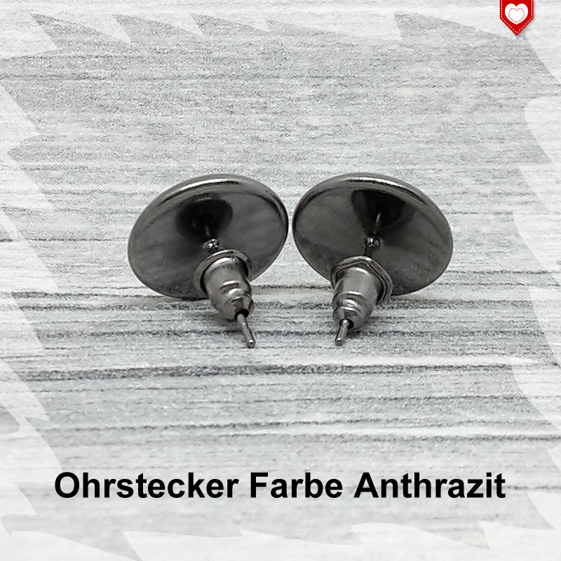 Ohrstecker Farbe Anthrazit 12mm